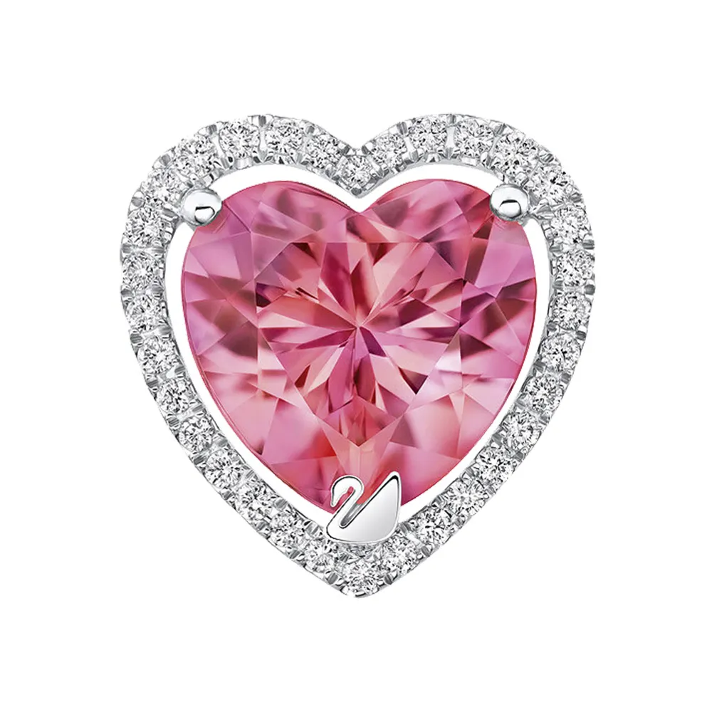 product110 Sterling silver 0.10ct diamond heart pendant - Image 1