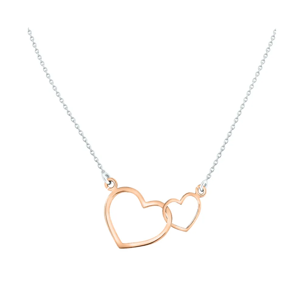 product114 Sterling silver double heart diamond - Image 1